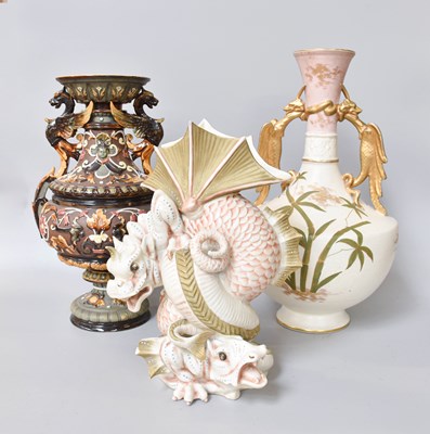 Lot 215 - A Wilhelm Schiller & Sohn Pottery Vase,...