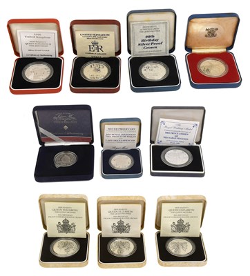 Lot 449 - Assorted Royal Mint Silver Proof Commemorative...