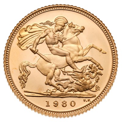 Lot 294 - Elizabeth II, Proof Half Sovereign 1980;...