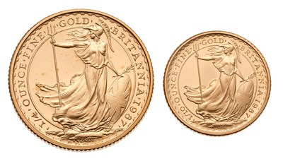 Lot 312 - Britannia Gold Two-Coin Proof Set 1987,...