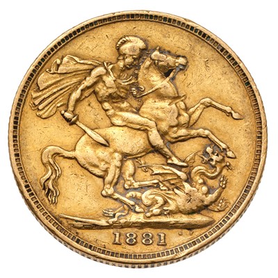 Lot 143 - Victoria, Sovereign 1881M, Melbourne Mint;...
