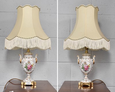 Lot 325 - A Pair of Continental Porcelain Based Table...