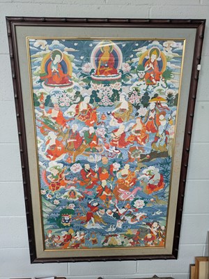 Lot 96 - A Tibetan Thangka Shakyamuni, gouache, 120cm,...