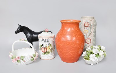 Lot 244 - A Royal Lancastrian Vase and Bowl, two Woods...