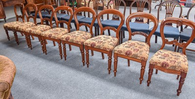 Lot 522 - A Set of Six Victorian Mahogany Balloon Back...