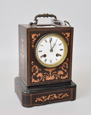 Lot 206 - An Inlaid Striking Mantel Clock, circa 1850,...