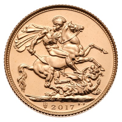 Lot 287 - Elizabeth II, Sovereign 2017; encapsulated and...