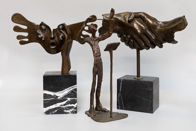 Lot 1109 - After Salvador Dali "The Handshake" Bronze on...