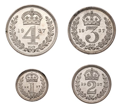 Lot 77 - George VI, Maundy Set 1937, 4 coin set...