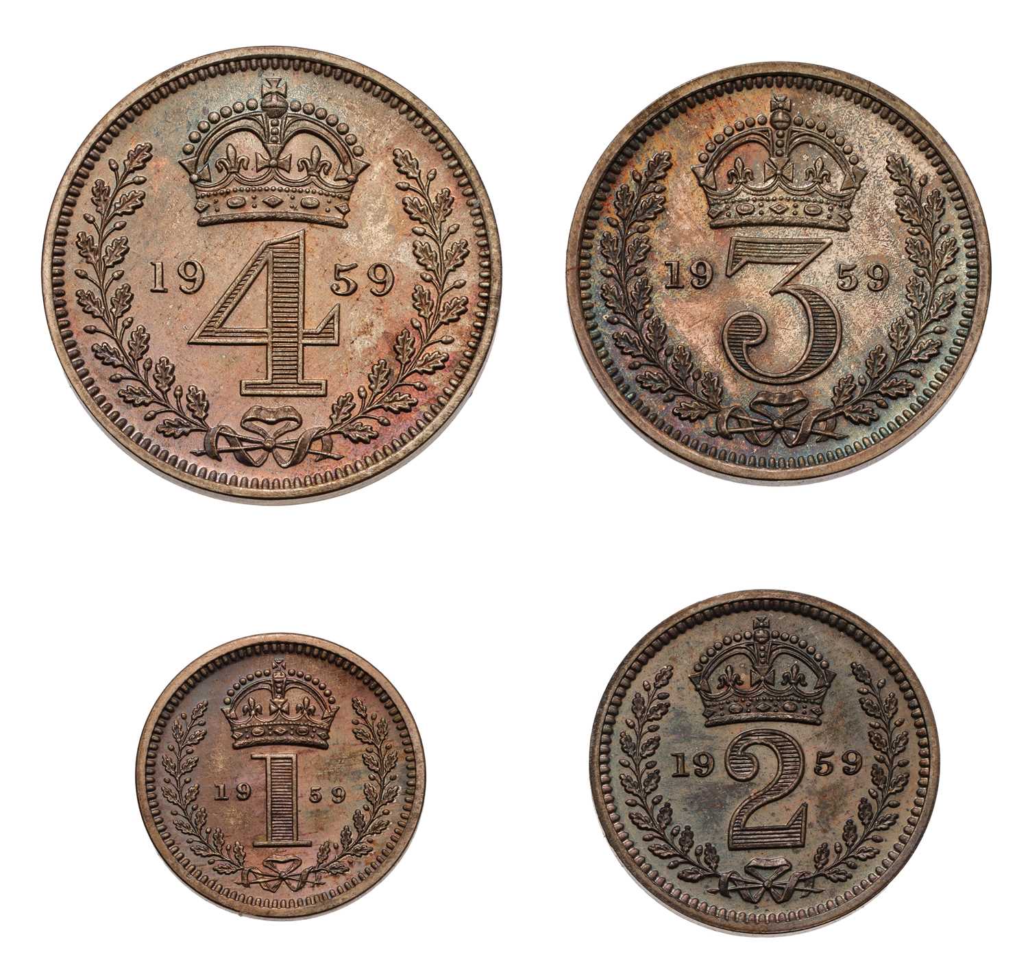 Lot 79 - Elizabeth II, Maundy Set 1959, 4 coin set...