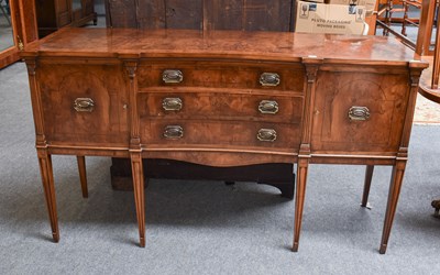 Lot 527 - Reproduction Yew Wood Sideboard, cross banded...