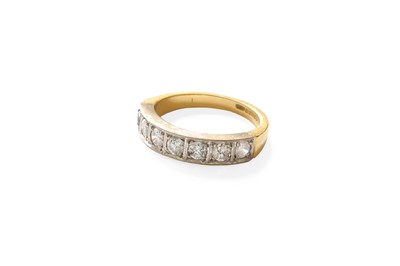 Lot 297 - An 18 Carat Gold Diamond Half Hoop Ring, seven...