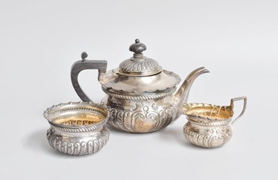 Lot 2 - A Three-Piece Victorian Silver Tea-Service, by...