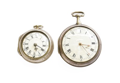 Lot 332 - A Silver Pair Cased Verge Pocket Watch,...