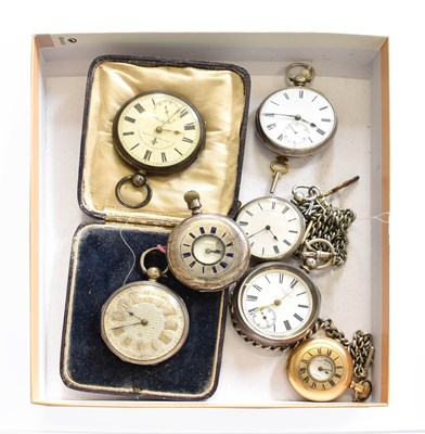Lot 334 - A Silver Half Hunter Pocket Watch, Three...