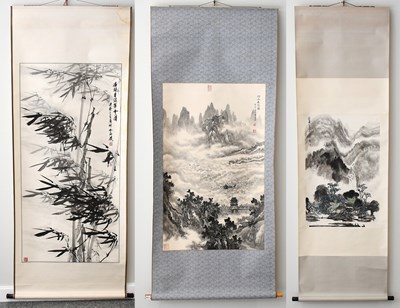 Lot 284 - Three Chinese Watercolour Scrolls, Republic...
