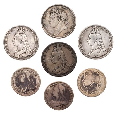 Lot 44 - Mixed UK Silver Crowns and Halfcrowns,...