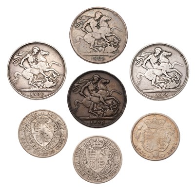 Lot 44 - Mixed UK Silver Crowns and Halfcrowns,...