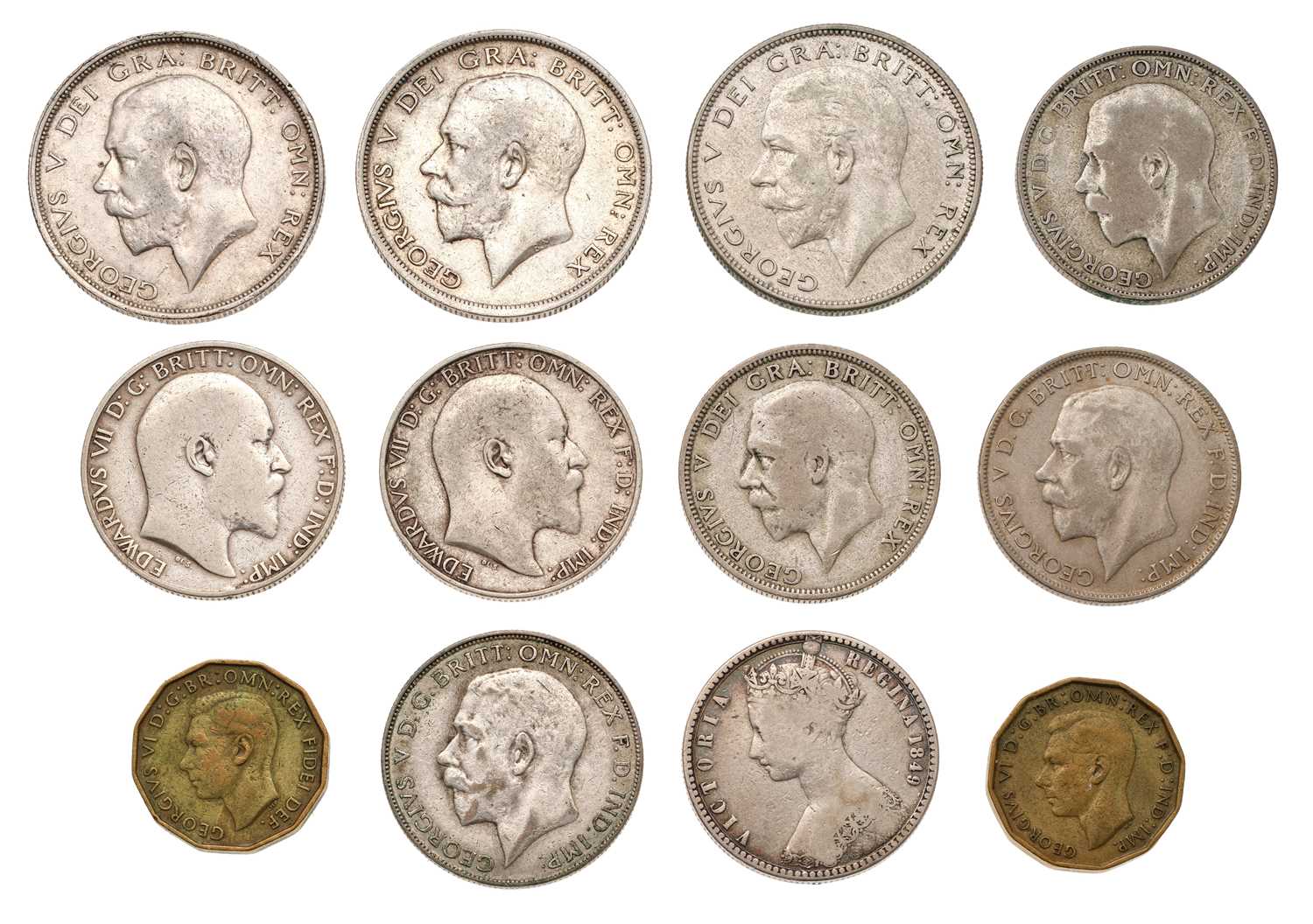 Lot 54 - Assorted British Silver Coins; to include;...