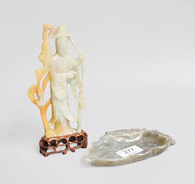 Lot 277 - A Chinese Carved Celadon and Russet Jade...