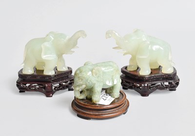 Lot 278 - A Pair of Chinese Pale Celadon Jade Models of...