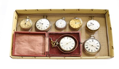 Lot 344 - A Silver Pair Cased Verge Pocket Watch, a...
