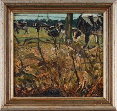 Lot 75 - Piers Browne (1949-2024) Cows grazing Signed...