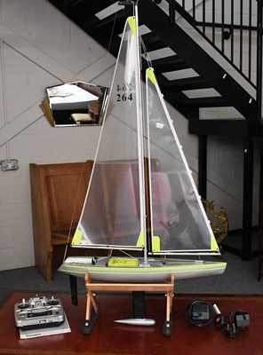 Lot 548 - A Remote Controlled Pond Yacht, on stand and...