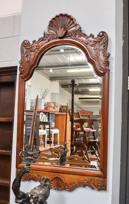 Lot 498 - A Reproduction Mahogany Framed Wall Mirror,...
