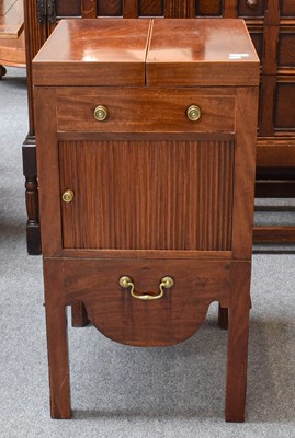 Lot 520 - A George III Mahogany Washstand, inlaid with...