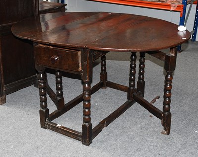 Lot 504 - 17th Century Oak Gateleg Table, with single...