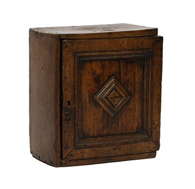 Lot 341 - An Oak Spice Cupboard, 17th century, the...