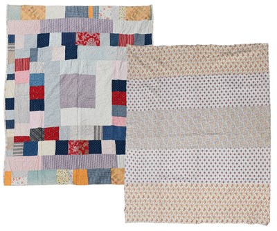 Lot 2212 - Early 20th Century Strippy Quilt in coloured...