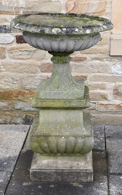 Lot 248 - A Composition Stone Garden Urn, of campana...
