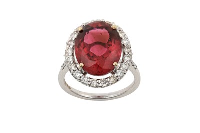 Lot 2247 - An 18 Carat White Gold Pink Tourmaline and...