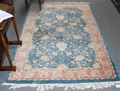 Lot 448 - Indian Rug, the sky blue field of meandering...