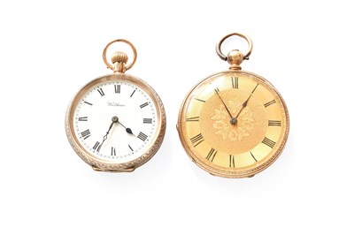 Lot 299 - A Lady's Waltham 9 Carat Gold Fob Watch, case...