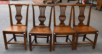 Lot 494 - A Set of Four George III Ash and Elm Dining...