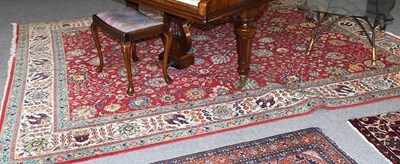 Lot 436 - Tabriz Carpet, the raspberry field with an...