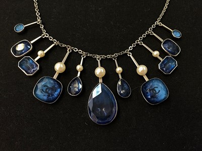 Lot 1072 - Chanel, A Crystal and Faux Pearl CC Necklace,...