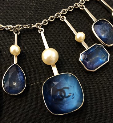 Lot 1072 - Chanel, A Crystal and Faux Pearl CC Necklace,...
