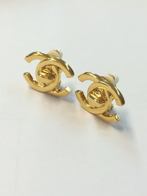 Lot 1074 - Chanel, A Pair of Vintage CC Turnlock Clip-On...