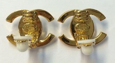 Lot 1074 - Chanel, A Pair of Vintage CC Turnlock Clip-On...