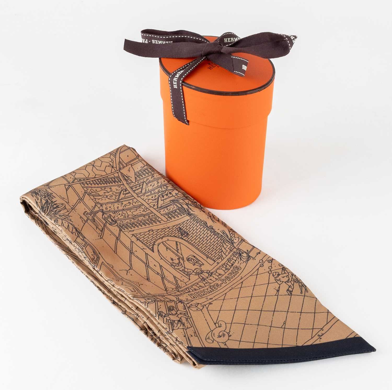 Lot 1075 - A Hermès Silk 'Le Grand Prix du Faubourg' Maxi...