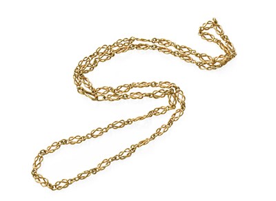 Lot 307 - A 9 Carat Gold Fancy Link Necklace, length 78cm
