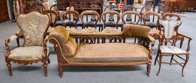 Lot 521 - A Victorian Mahogany Chaise longue,...