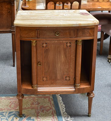 Lot 525 - A French Onyx Topped Walnut Pot Cupboard,...