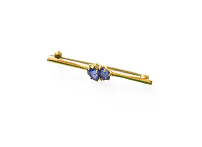 Lot 326 - An 18 Carat Gold Sapphire and Diamond Brooch,...
