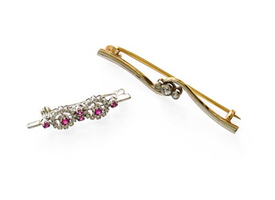 Lot 309 - A Diamond Three Stone Brooch, stamped '15CT',...