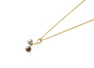 Lot 314 - A Cultured Pearl and Diamond Pendant on Chain,...